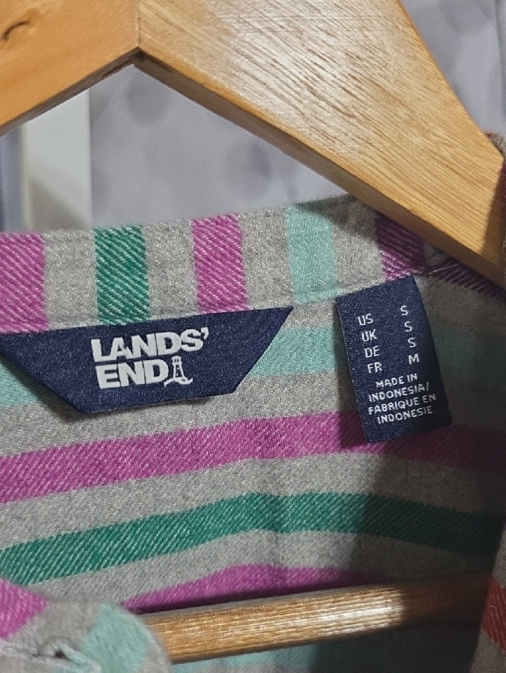 Lands' End Band-Collar Plaid Flannel Tunic – Size Small - Picture 2 of 8